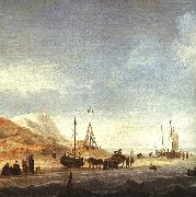 Simon de Vlieger, A Beach with Shipping Offshore